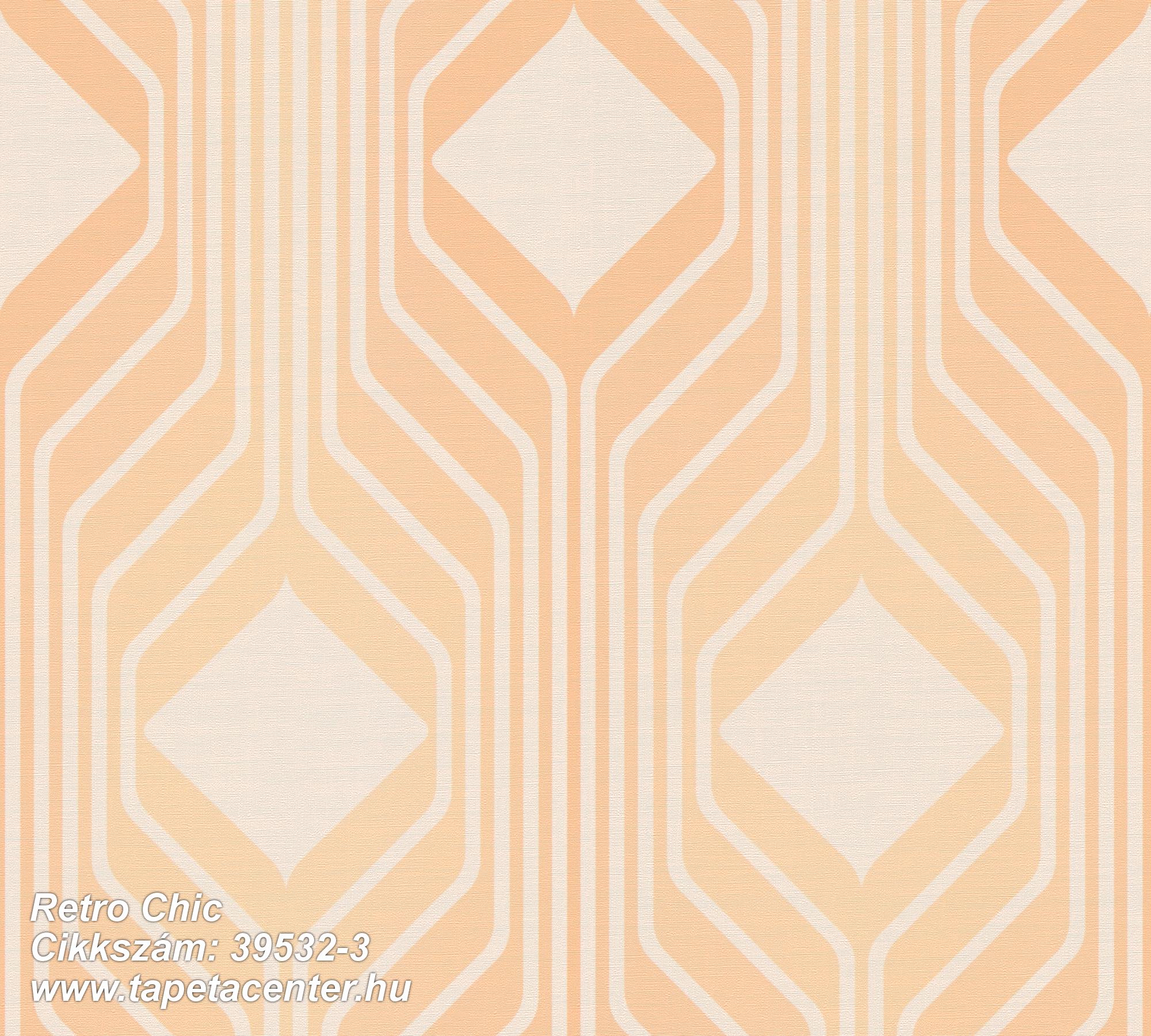 Geometriai mintás,retro,textil hatású,bézs-drapp,narancs-terrakotta,súrolható,vlies tapéta 